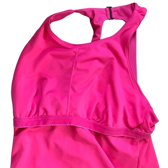 Womens Laguna Size Medium 2 Piece Coral High Neck Tankini Moderate Coverage Suit - Picture 4 of 10
